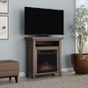 Hastings Home Electric Fireplace TV Stand, 29" Freestanding Console with Shelf, Faux Logs and LED Flames 656834RPD